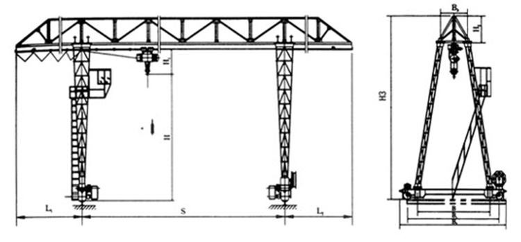 truss gantry crane drawing