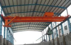 Power Plants Overhead Crane with Electric Grab for Handling Bulk Materials